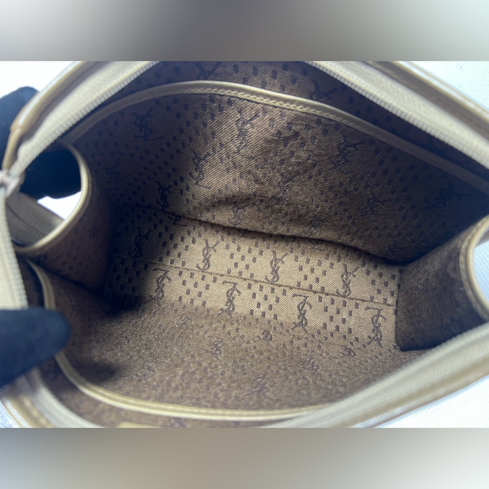 7034: Vintage Yves Saint Laurent YSL Ribbed Canvas Clutch Pouch - Picture 13 of 16